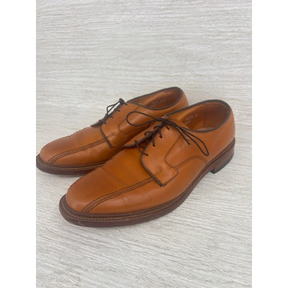 Allen Edmonds Hillcrest Mens Dress Shoes Leather‎ Oxfords Size 11 D Tan Brown
